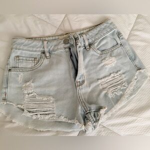 PacSun Light Wash Distressed denim Shorts